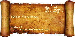 Metz Szofron névjegykártya